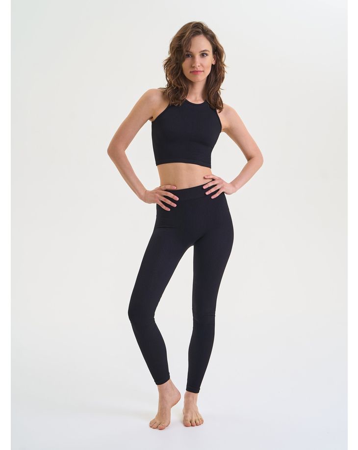 

Спортивные леггинсы женские Mademoiselle 9700 Legging Rib черные L/XL, Черный, 9700 Legging Rib