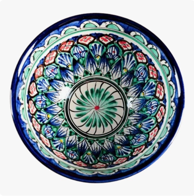 

Шафран Коса, Риштанская Керамика, большая, D 18 см, Синий, Коса, Риштанская Керамика, большая, D 18 см