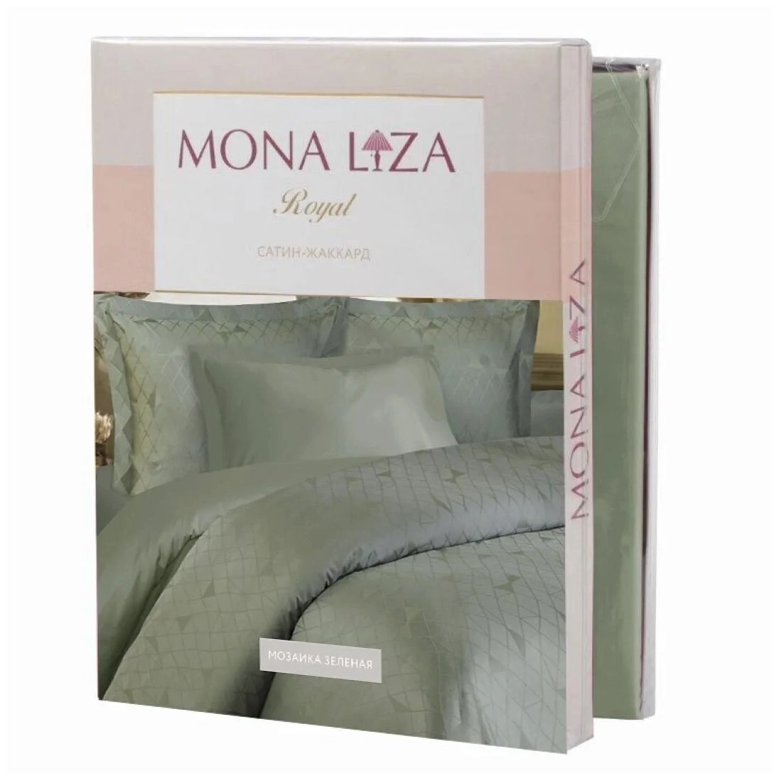

Комплект постельного белья Mona Liza Royal семейный сатин-жаккард 70x70 см зеленый