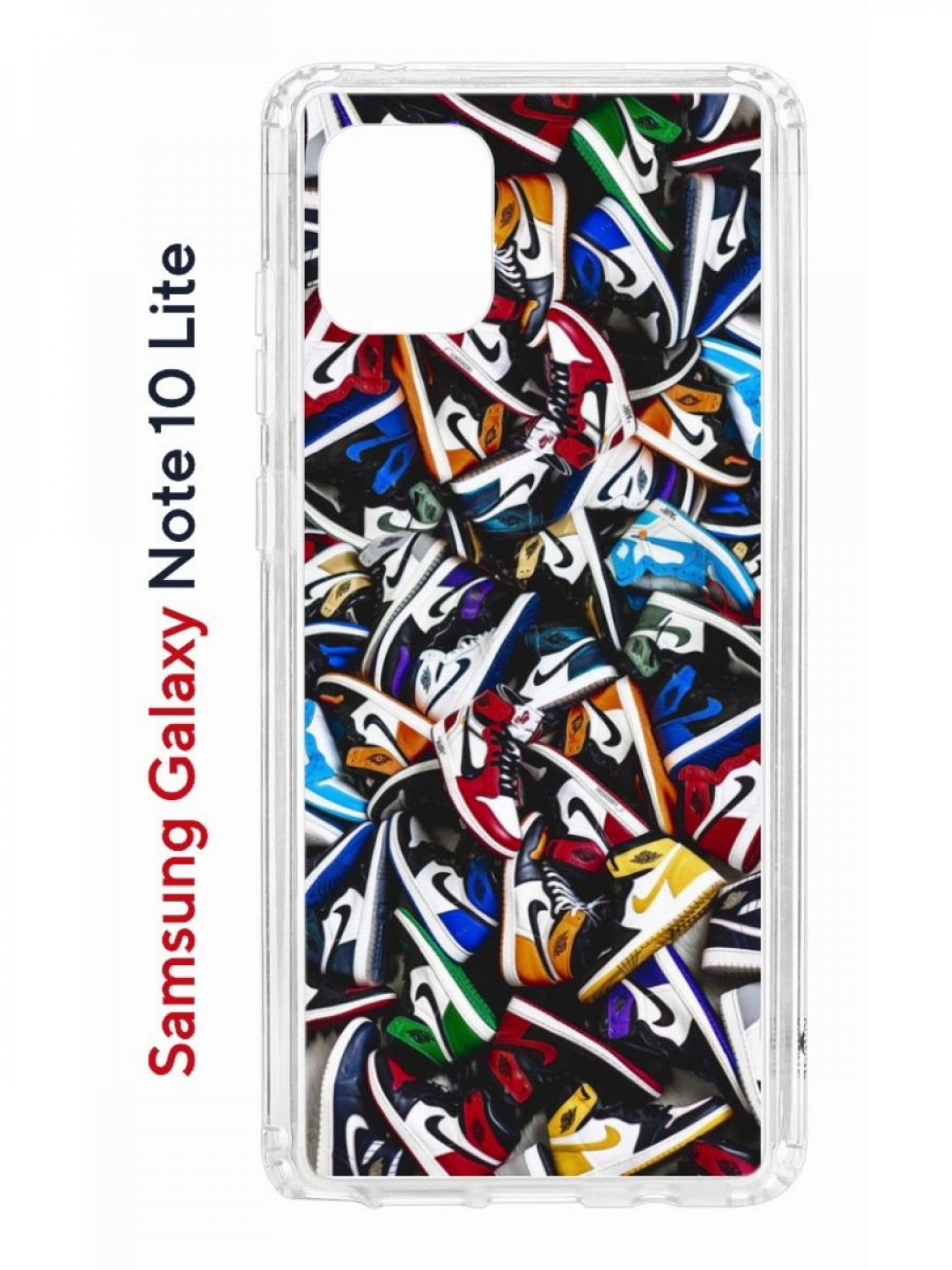 фото Чехол на samsung galaxy note 10 lite kruche print кроссовки nike air противоударный бампер кruче