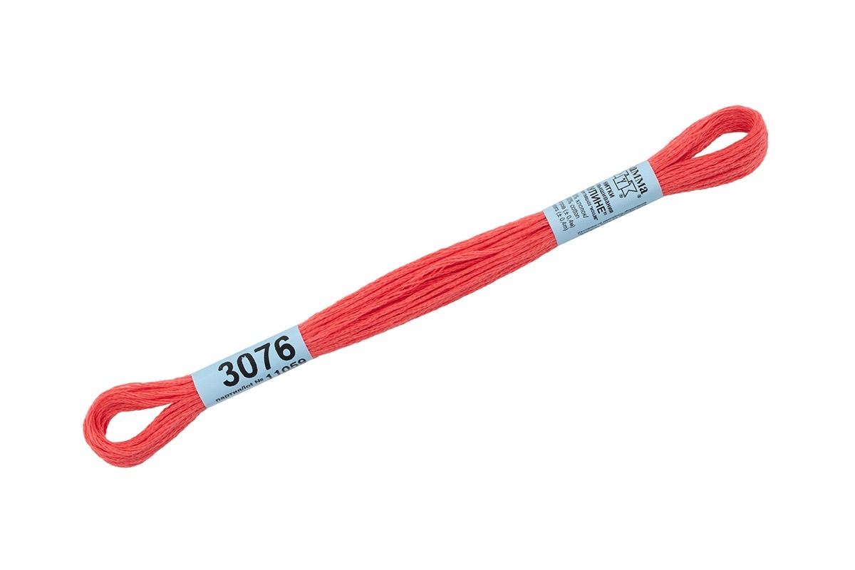 

Gamma мулине, 100% хлопок, 24х8 м, №3076, светло- красные, Красный