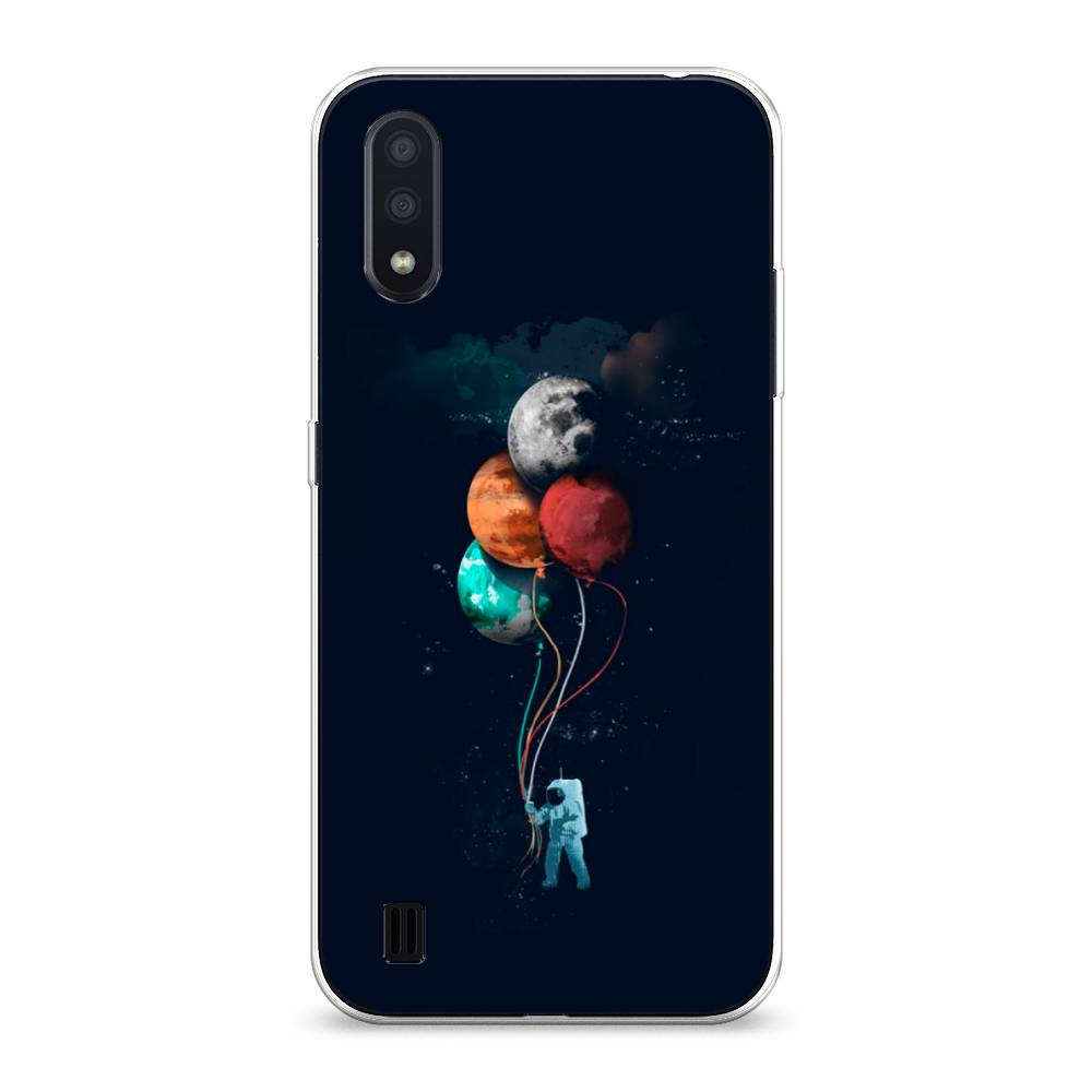 

Чехол для Samsung Galaxy A01 "Космонавт с шариками", Разноцветный, 29550-4
