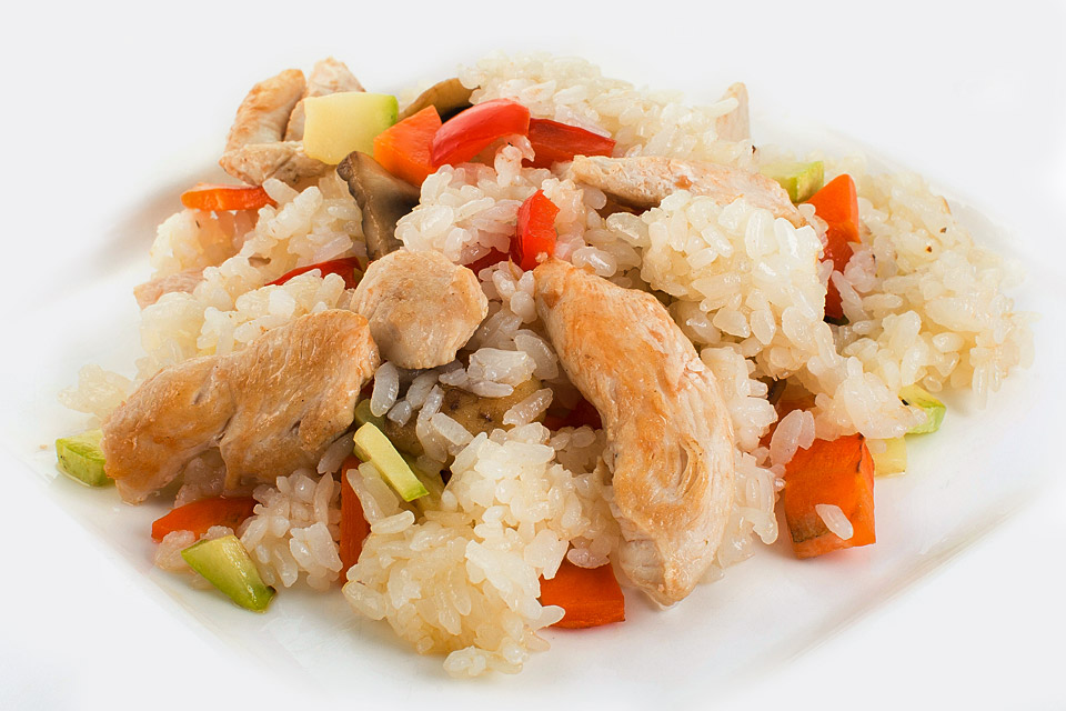 фото Курочка еда отварная, с рисом и овощами, 190 г