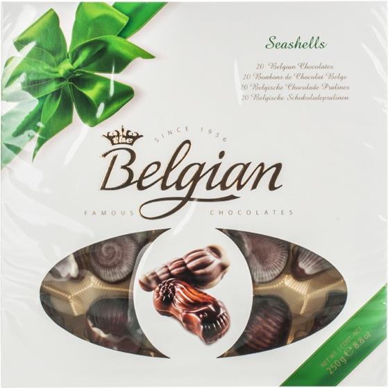 Конфеты шоколадные Belgian Дары моря зеленый бант