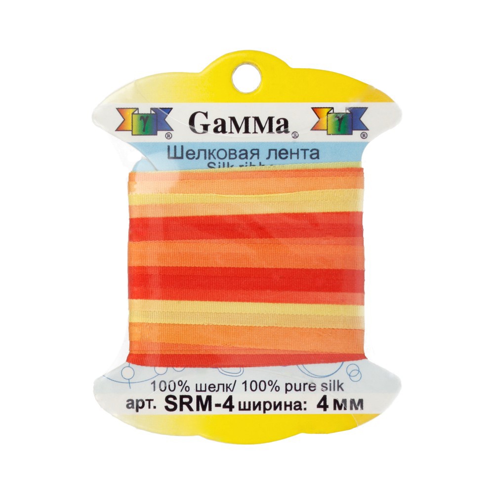 

Gamma шелковая, 4 мм, 9,1 +/- 0,5 м, цвет желтый и красный (M232)