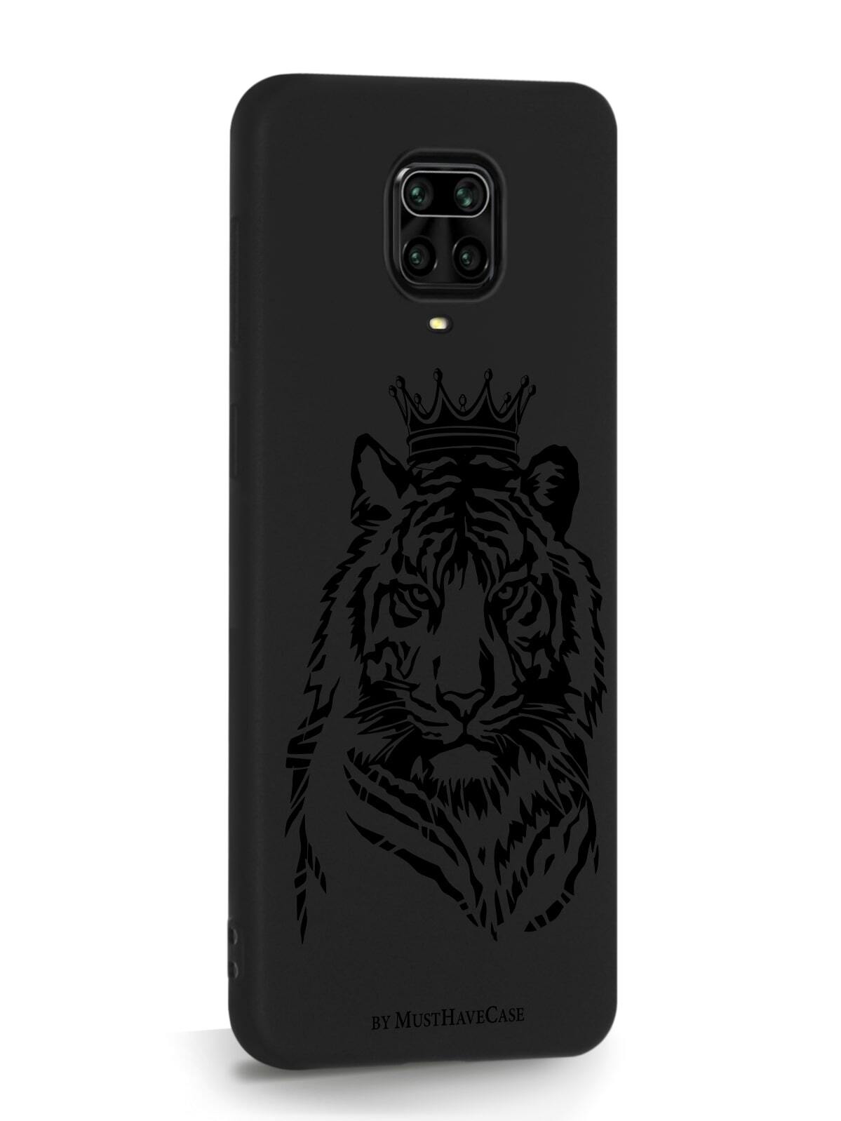 фото Чехол musthavecase для xiaomi redmi note 9 pro тигр с короной черный