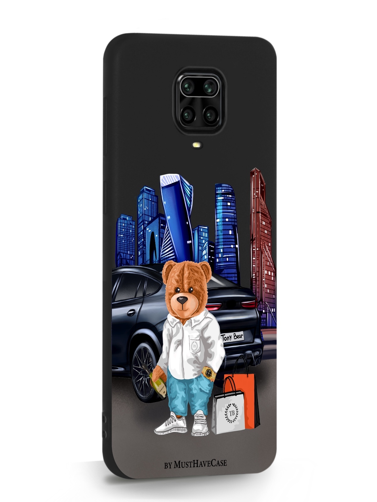 фото Чехол musthavecase для xiaomi redmi note 9 pro тони москва сити черный