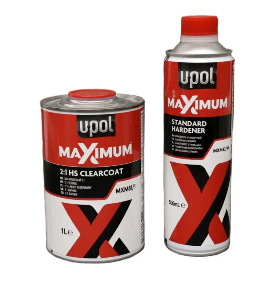 

Автолак U-POL MAXIMUM HS 2:1 акриловый 1 л + 0,5 л отвердитель, Прозрачный, MXM81/1