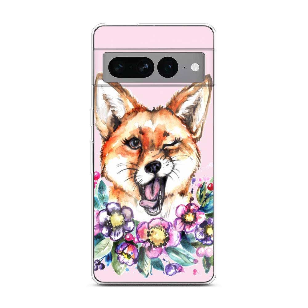 

Чехол Awog на Google Pixel 7 Pro "Подмигивающая лиса", Разноцветный