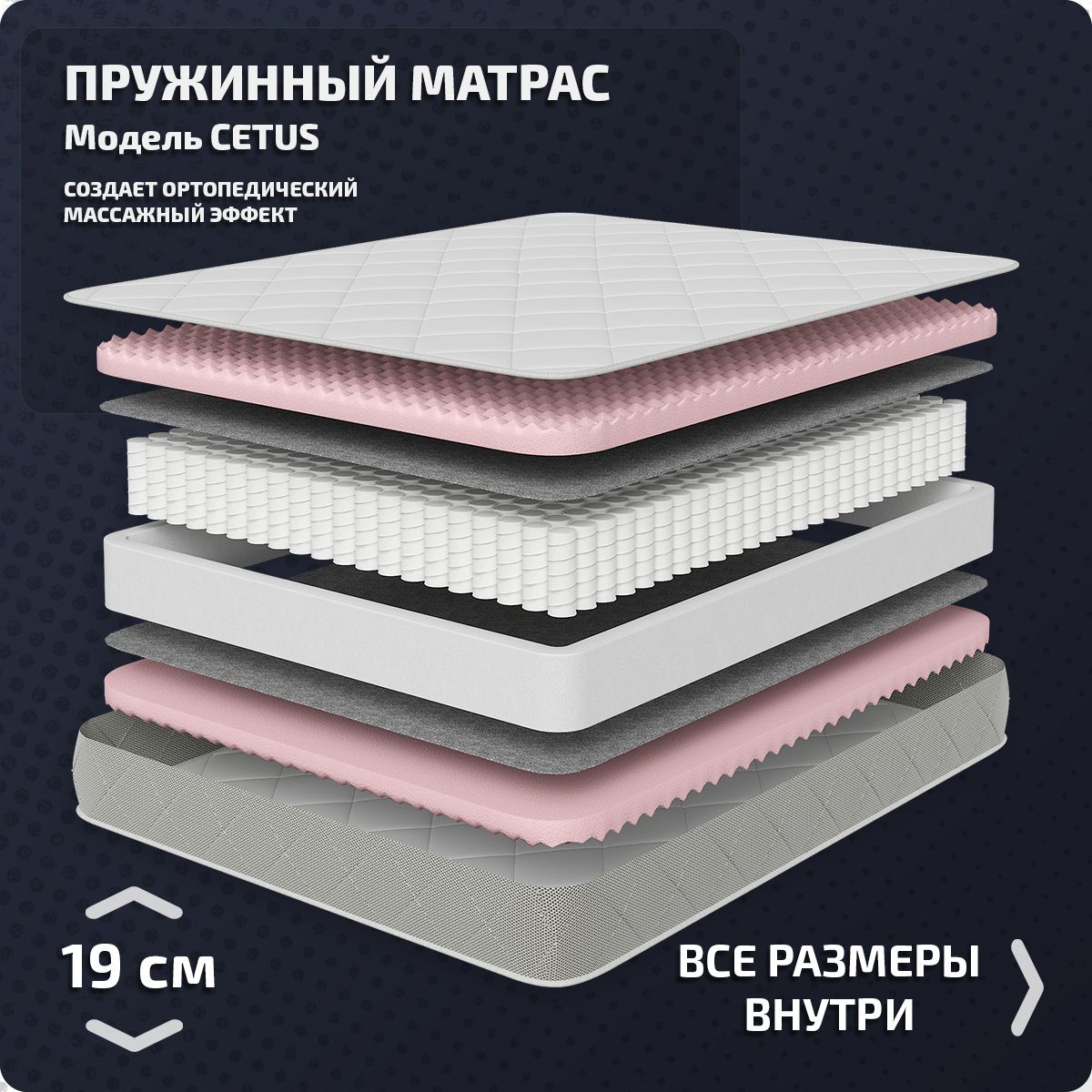 

Матрас Piterson Starline Cetus 90x190, Белый, Cetus