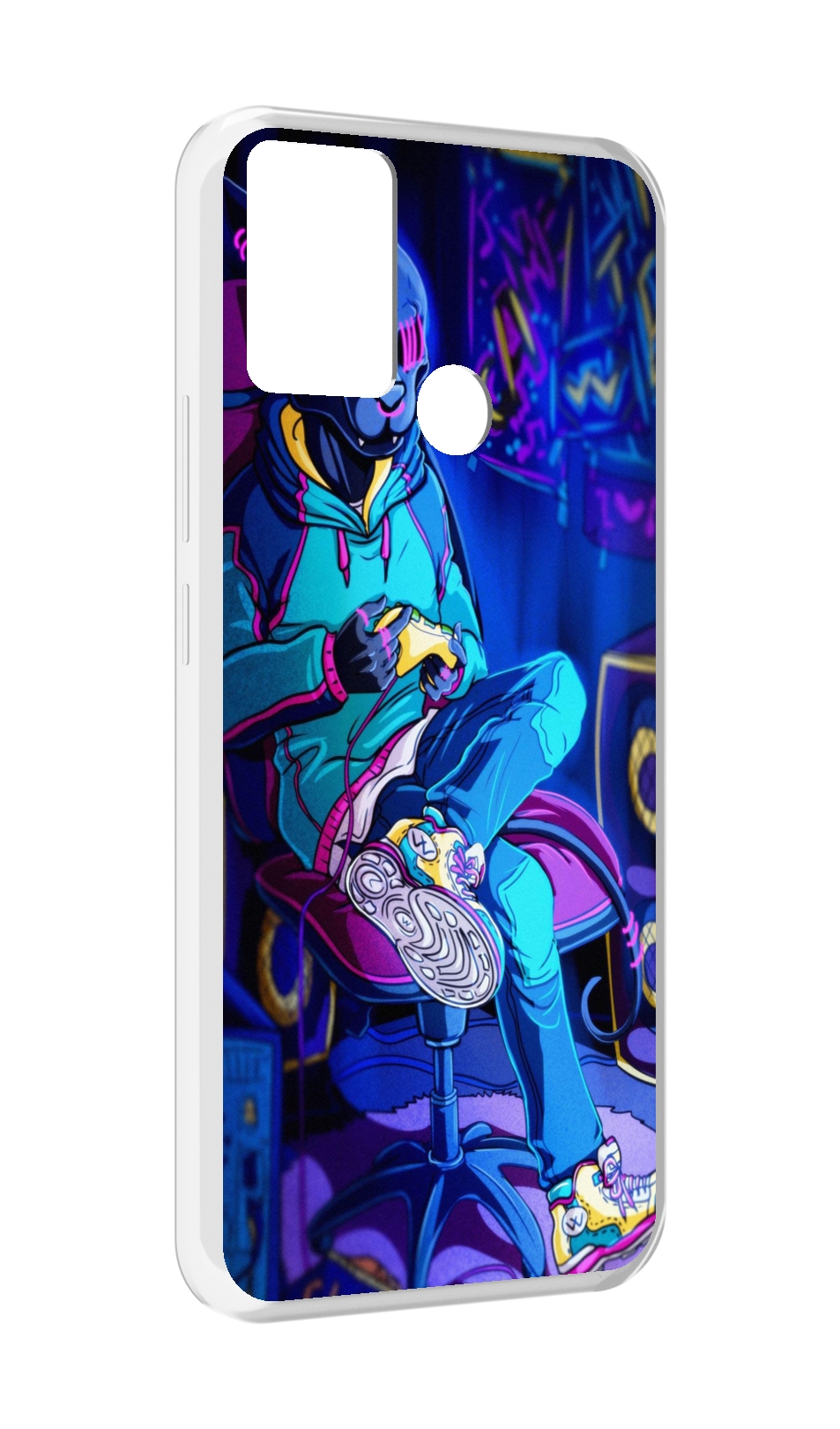 

Чехол MyPads киберпанк игрок для Infinix Hot 11 Play, Прозрачный, Tocco