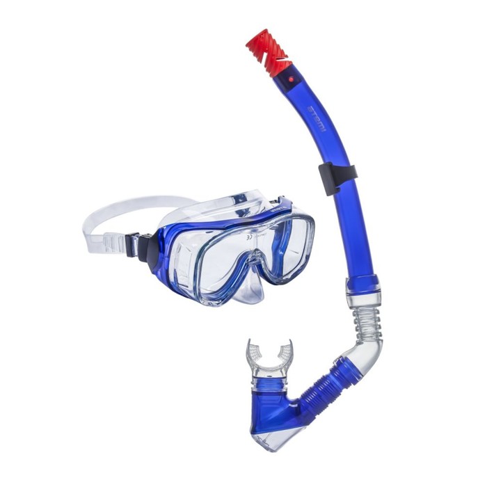 Набор для плавания ATEMI (маска+трубка) взрослый, синий, 24104
