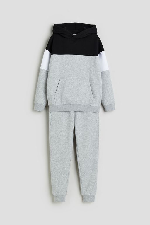 

Костюм спортивный детский H&M 1062350, Светло-серый меланж, черный, 134, 1062350