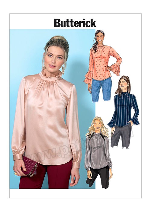 

Выкройка Butterick №6487 — Блузка с воротником-стойкой
