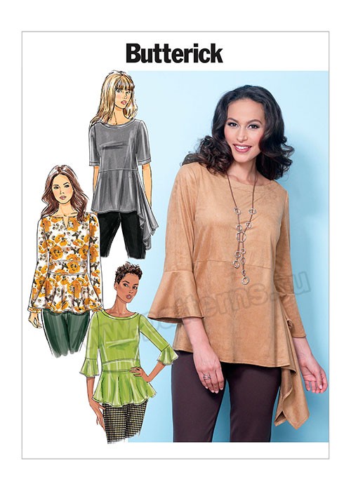 

Выкройка Butterick №6489 — Топ с баской