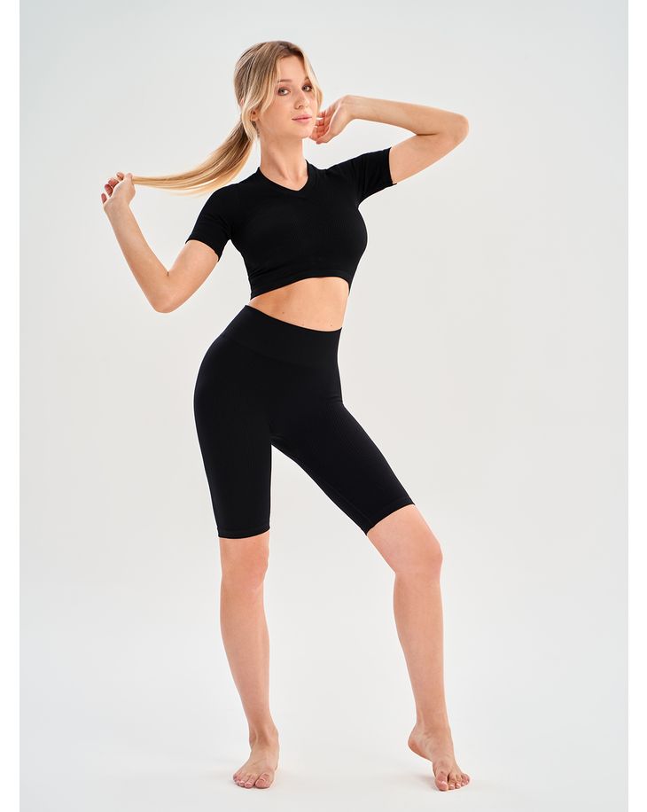 

Топ женский Mademoiselle 9046 Crop top Rib черный L/XL, 9046 Crop top Rib