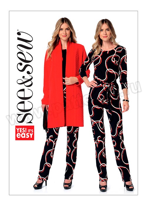 

Выкройка Butterick №6368 — Жакет, Пуловер, Брюки