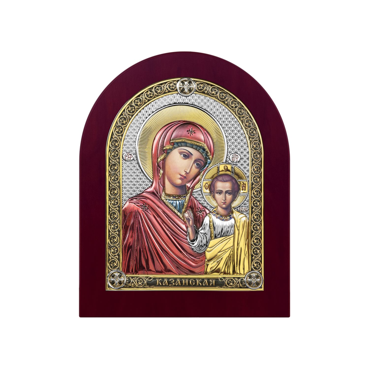 

Икона АргентА Казанская Богородица с позолотой и цветной эмалью 11,9x14,4