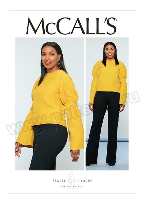 

Выкройка McCall's №7580 — Пуловер с рукавом-реглан и прямые брюки на кокетке