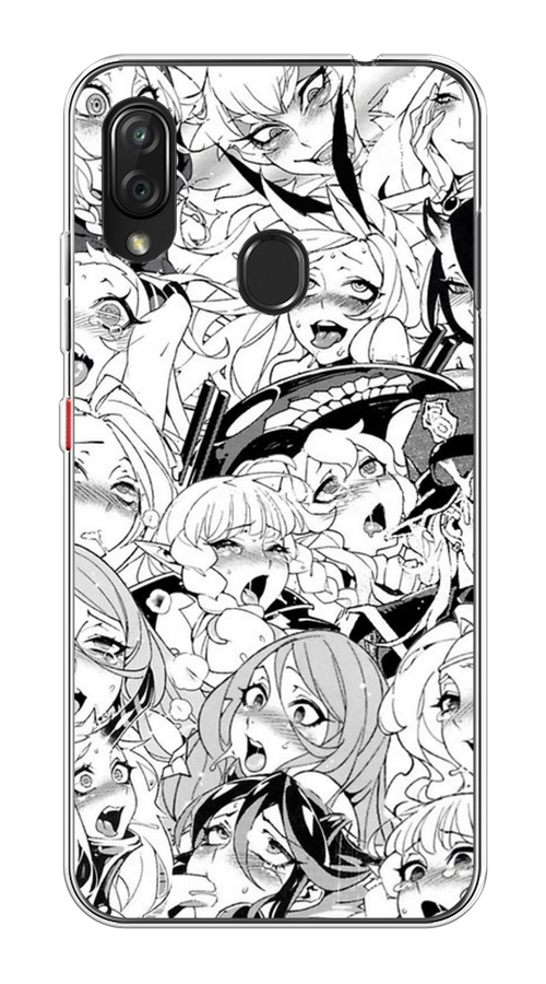 

Чехол на ZTE Blade V10 Vita "Ахегао манга тян", Черный;белый;серый, 132650-1