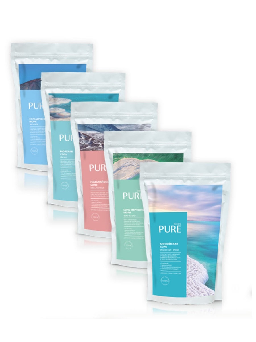 

Набор солей для ванн PURE BASES 5х500 гр., 906950