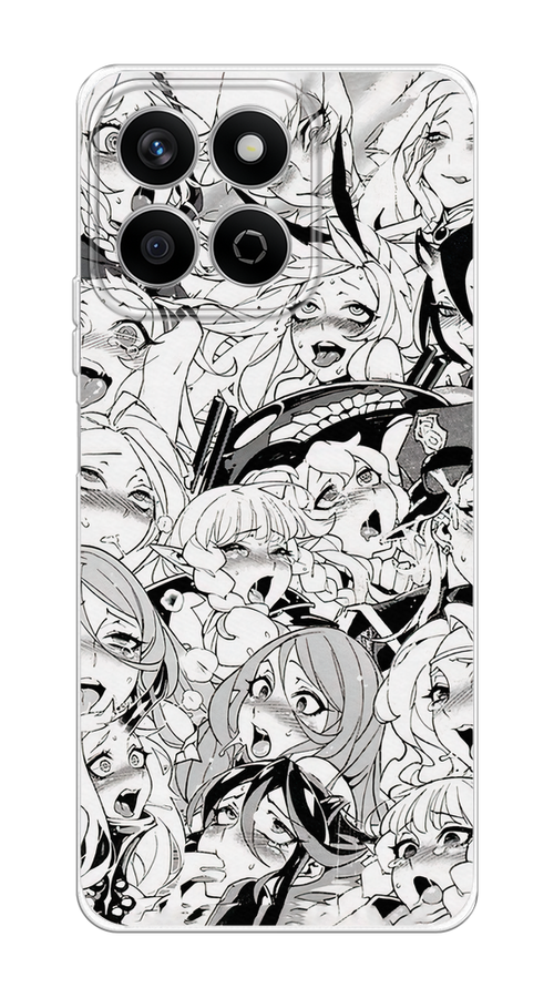 

Чехол на Honor X7c "Ахегао манга тян", Черный;белый;серый, 6125250-1