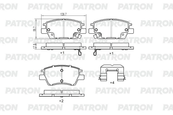 

Колодки тормозные дисковые пер. CHEVROLET Bolt / Cruze / Malibu / Volt 16- PATRON PBP289