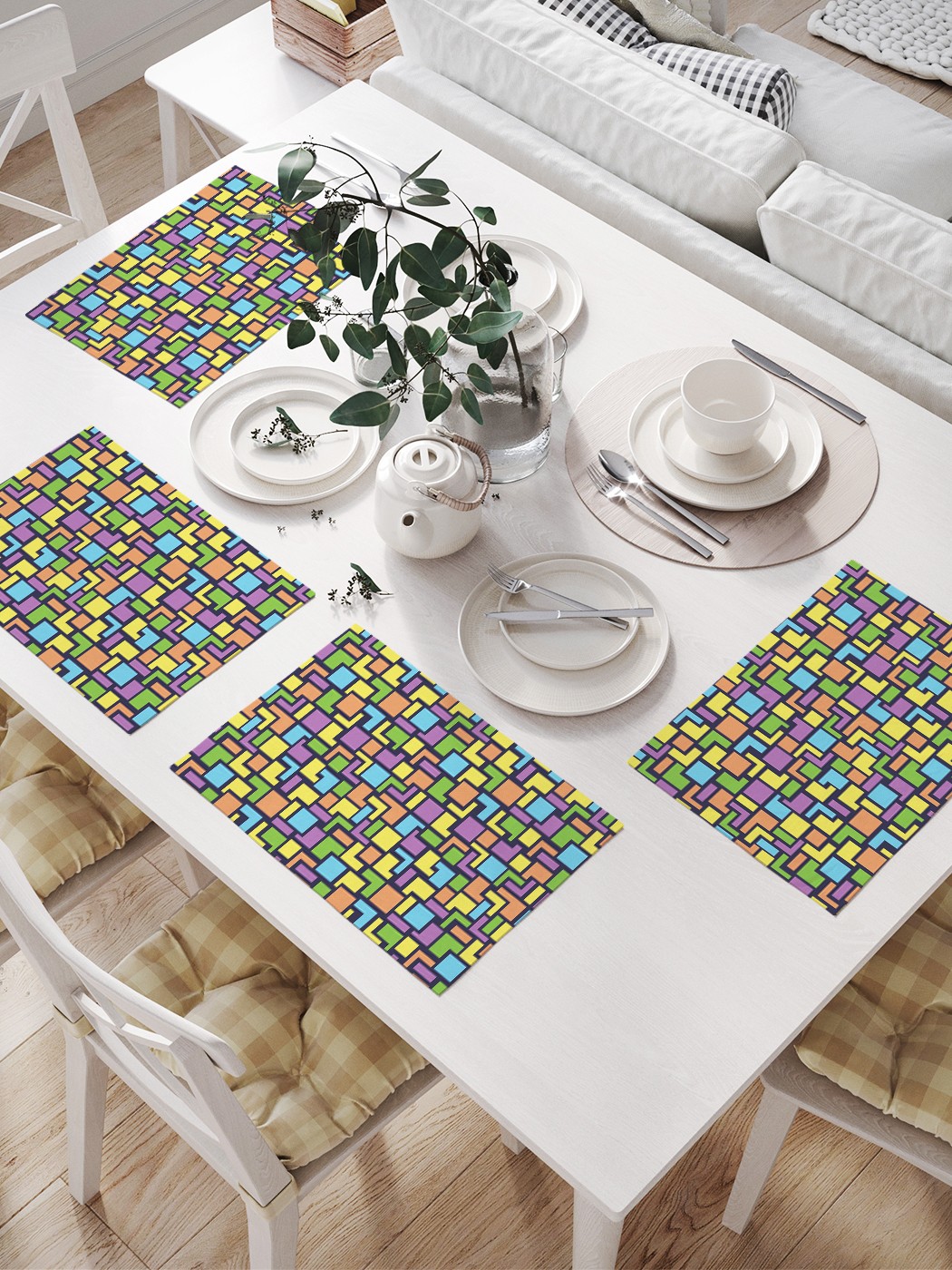 

Комплект салфеток JoyArty "Геометрия поп-арт" для сервировки стола (32х46 см, 4 шт.), Желтый, Геометрия поп-арт