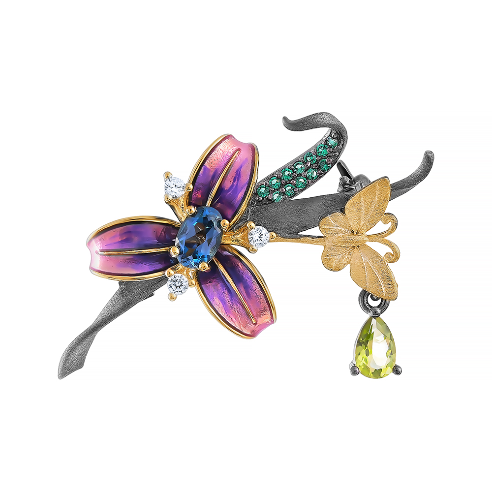 

Брошь из серебра с фианитом/хризолитом Element47 YC01554_BR_LT_PD_ENAM_001_BJ, YC01554_BR_LT_PD_ENAM_001_BJ