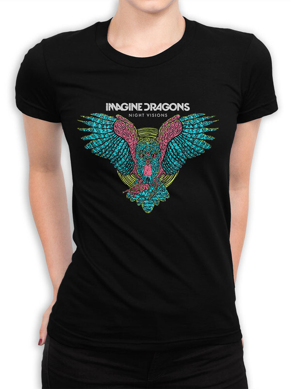 

Футболка женская Design Heroes Группа Imagine Dragons черная 2XL, Группа Imagine Dragons