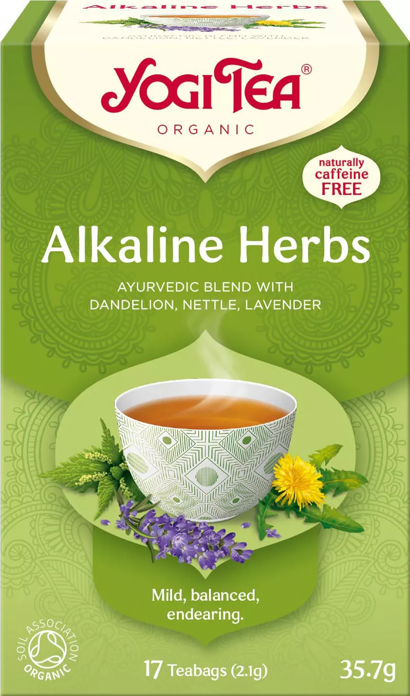 Чай в пакетиках Yogi Tea Alkaline Herbs Крапива, Одуванчик, Лаванда, 17 пакетиков