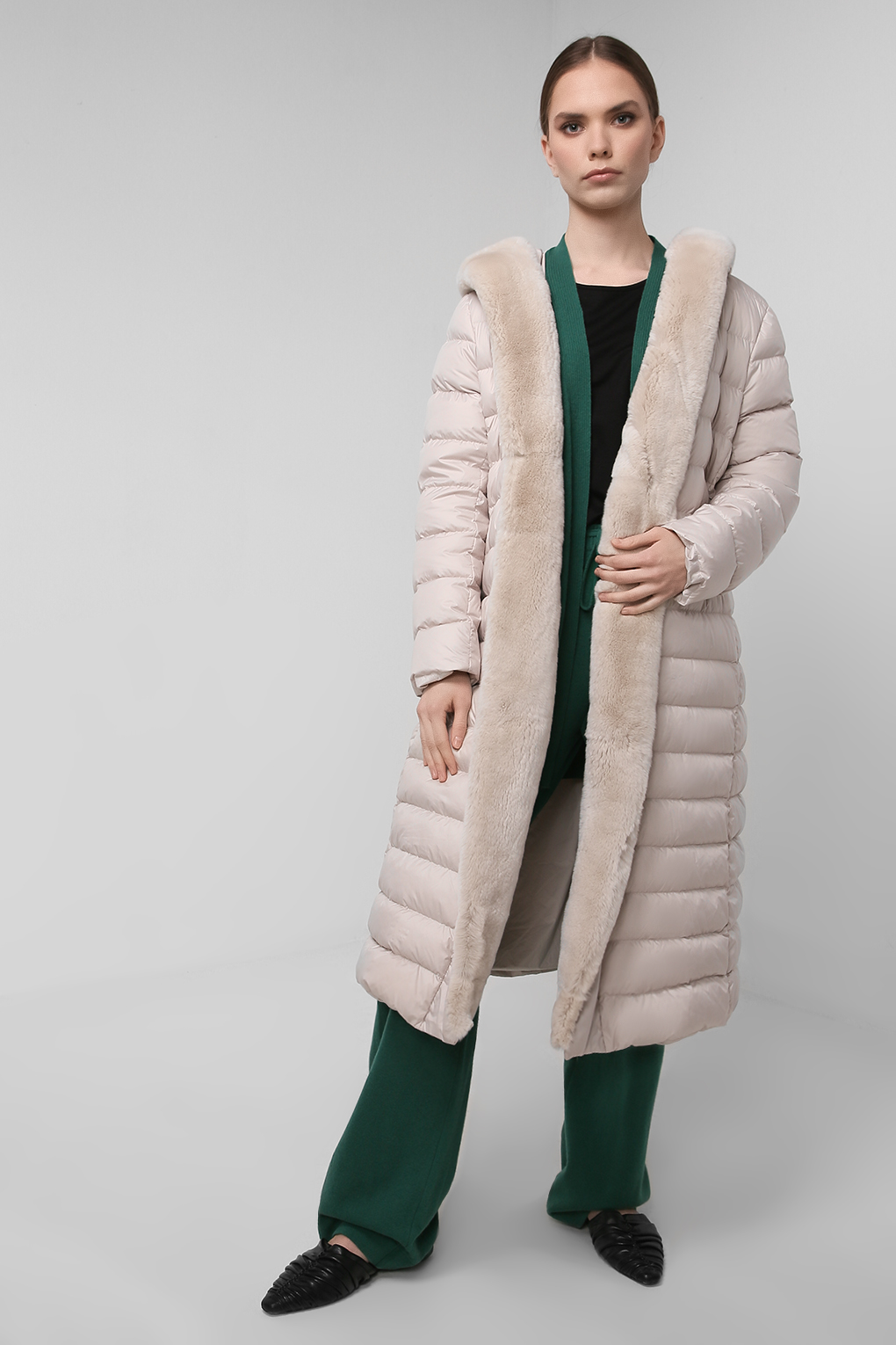

Пуховик-пальто женский SABRINA SCALA SS20096057-021 бежевый 46, SS20096057-021
