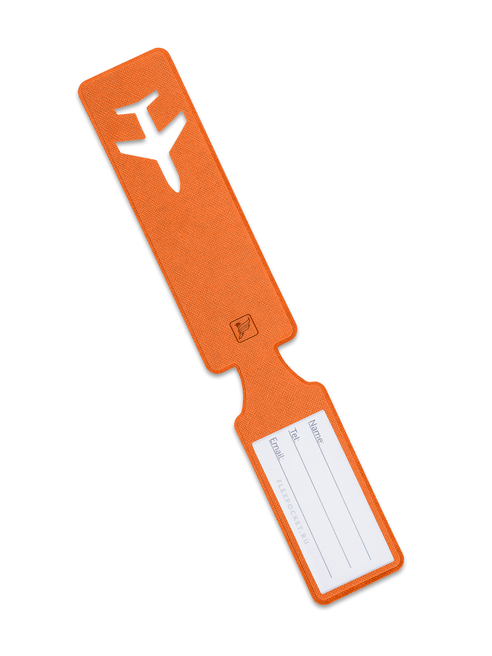 Багажная бирка на чемодан / Бирка для багажа и сумок в самолет Flexpocket оранжевая