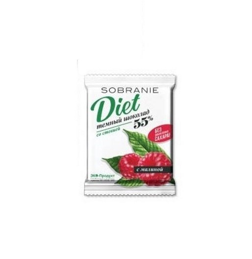 

Шоколад Sobranie Diet темный без сахара с малиной, стевия 45 г.