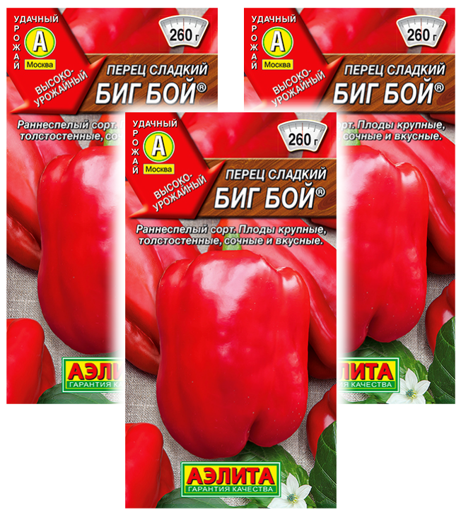 

Семена перец сладкий Аэлита Биг бой 93471 3 уп., Перец сладкий