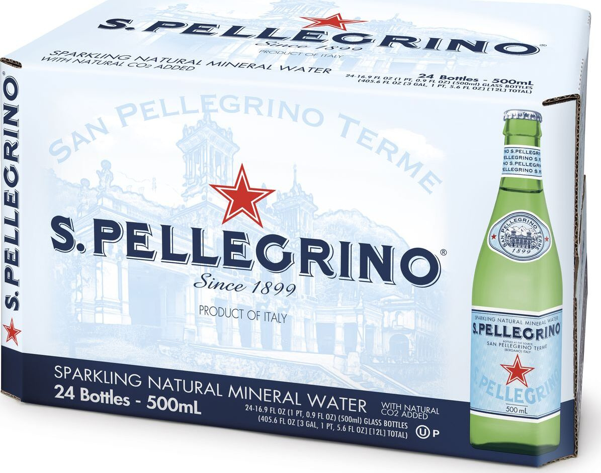 Вода Sanpellegrino минеральная, газированная, 0,5 л х 24 шт. стекло