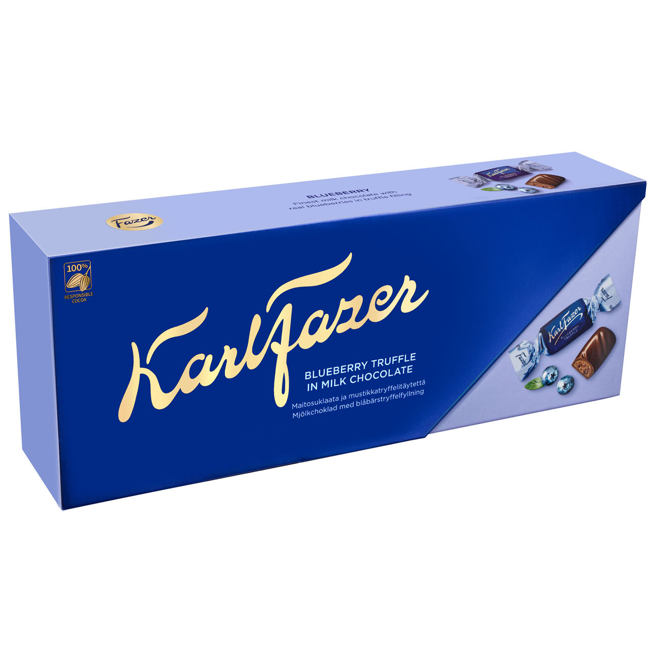 

Шоколадные конфеты KARL FAZER молочный шоколад с трюфельной начинкой, вкус черники 270г