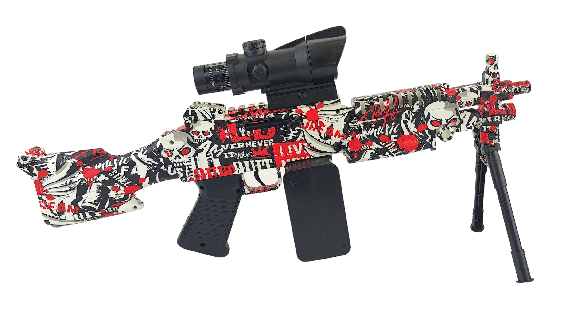 

Пулемет M249 Mini стреляющий орбизами CS Toys FK972-Red(игрушка), Белый;красный