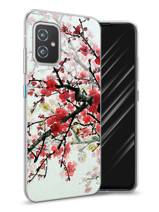

Чехол Awog на Asus ZenFone 8 "Сакура", Розовый;черный, 44450-4