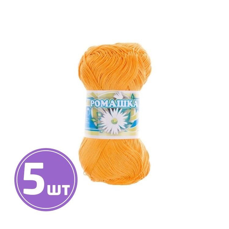 

Пряжа ПНК им.Кирова Ромашка 0510 абрикосовый 5 шт. по 75 г, Коралловый