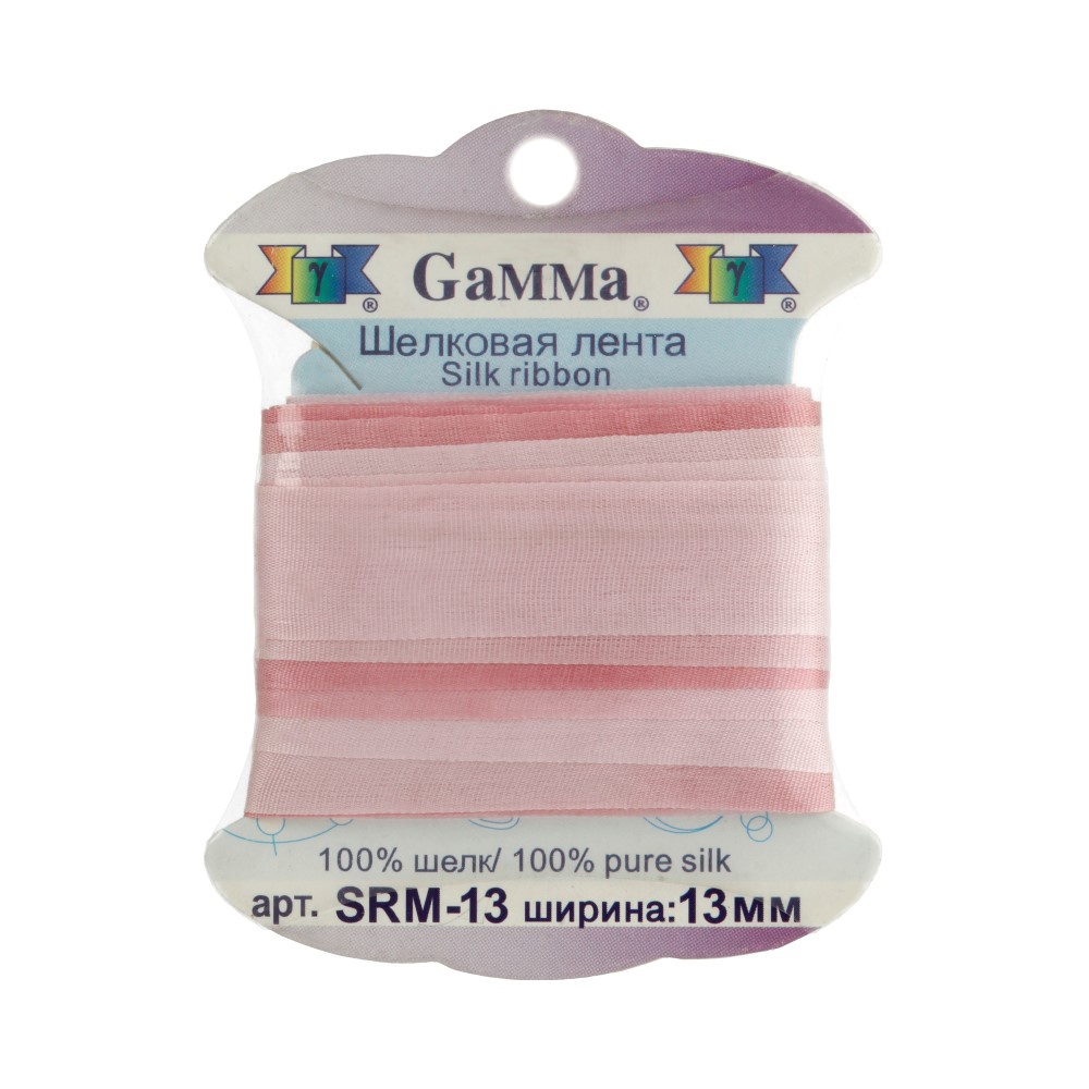 

Gamma шелк, 13 мм, 9,1 м, M028, грязно-розовый и бледно-бордовый