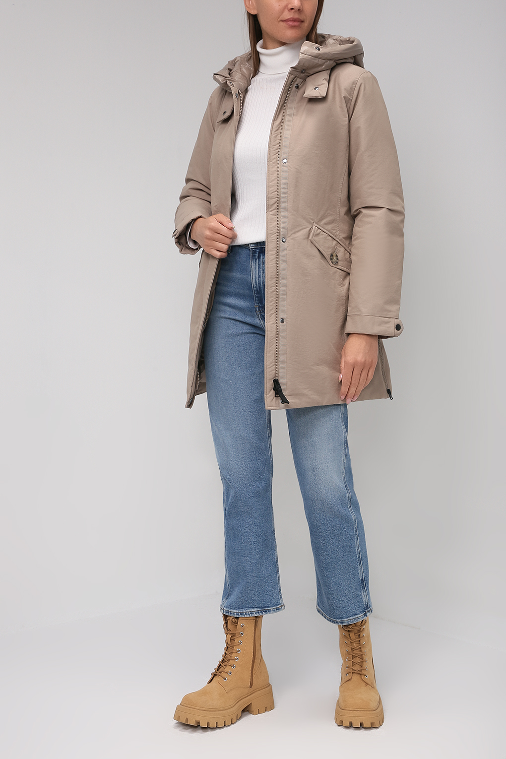 

Куртка женская Esprit 091EE1G327 бежевая M, 091EE1G327