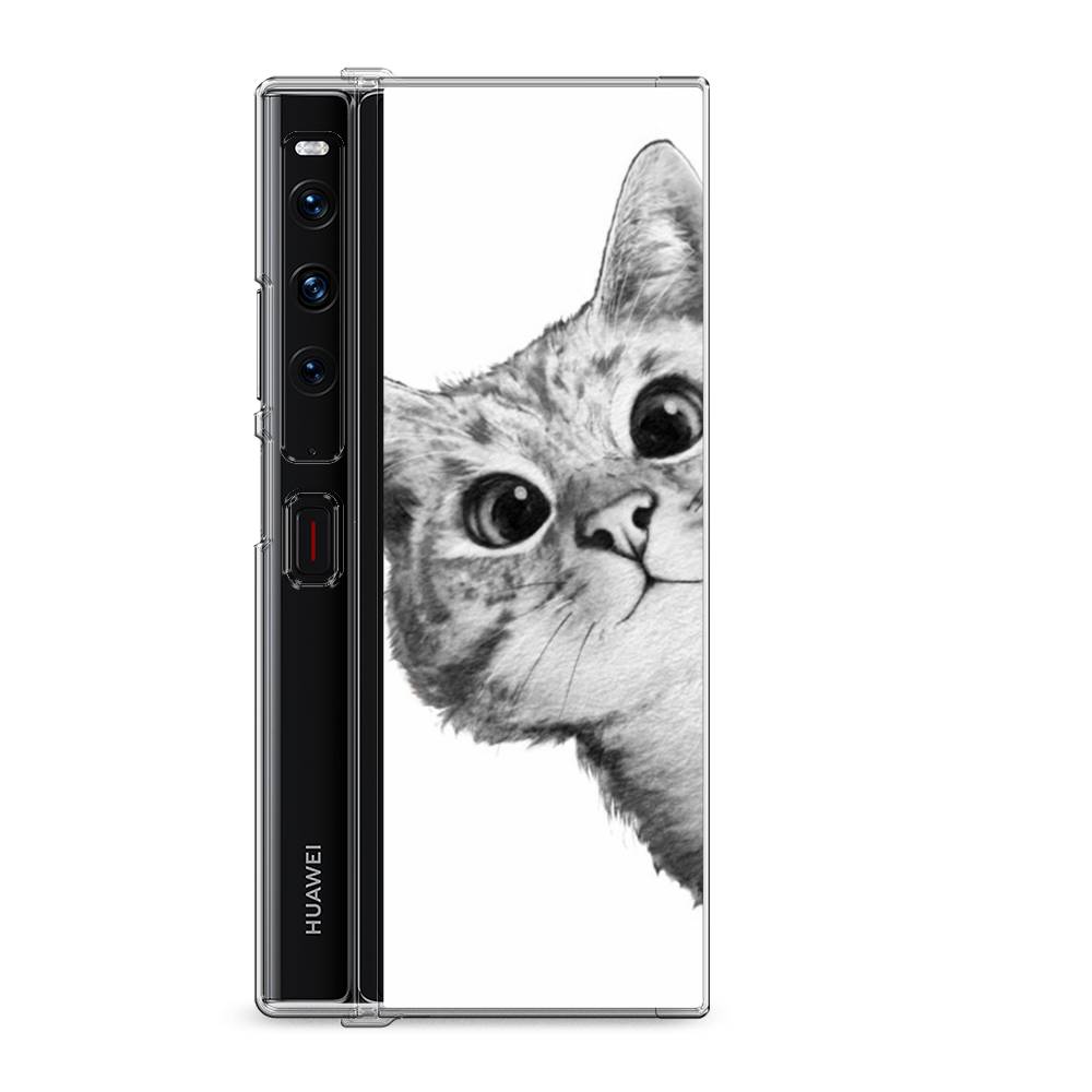 

Силиконовый чехол "Кот рисунок черно-белый" на Huawei Mate Xs 2 / Хуавеи Мате Xs 2