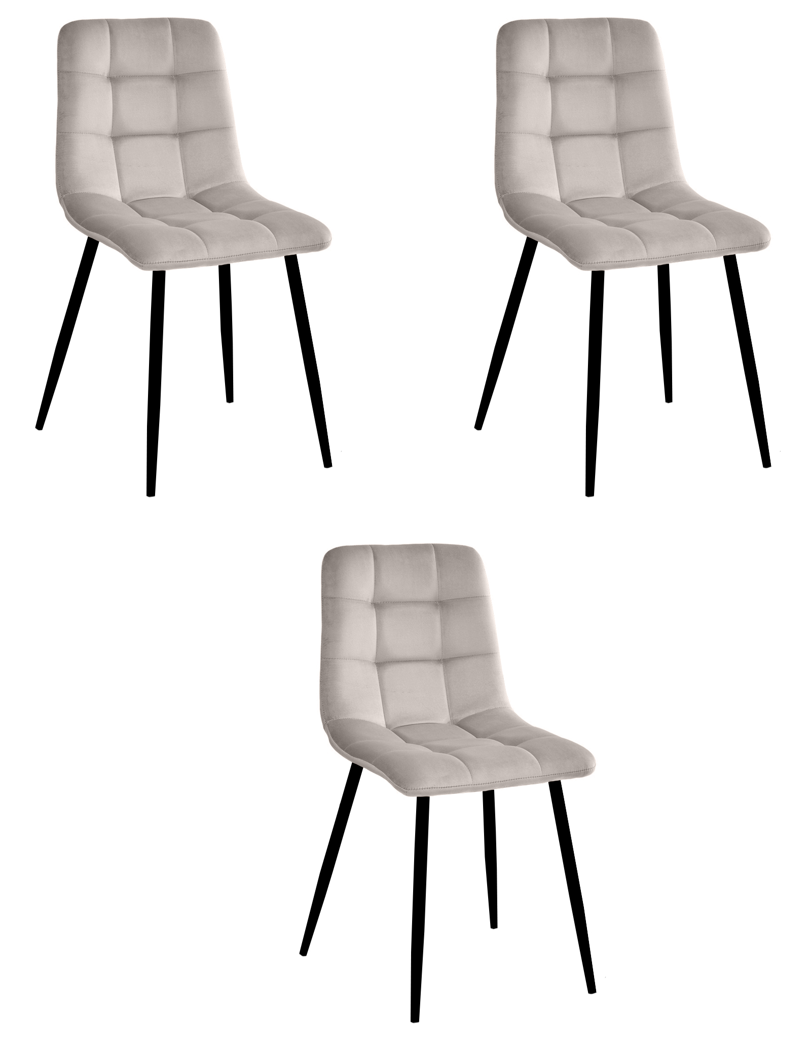 

Стулья для кухни Asr-mebel Chilli серо-бежевый, черные ножки, 3шт, Chilli