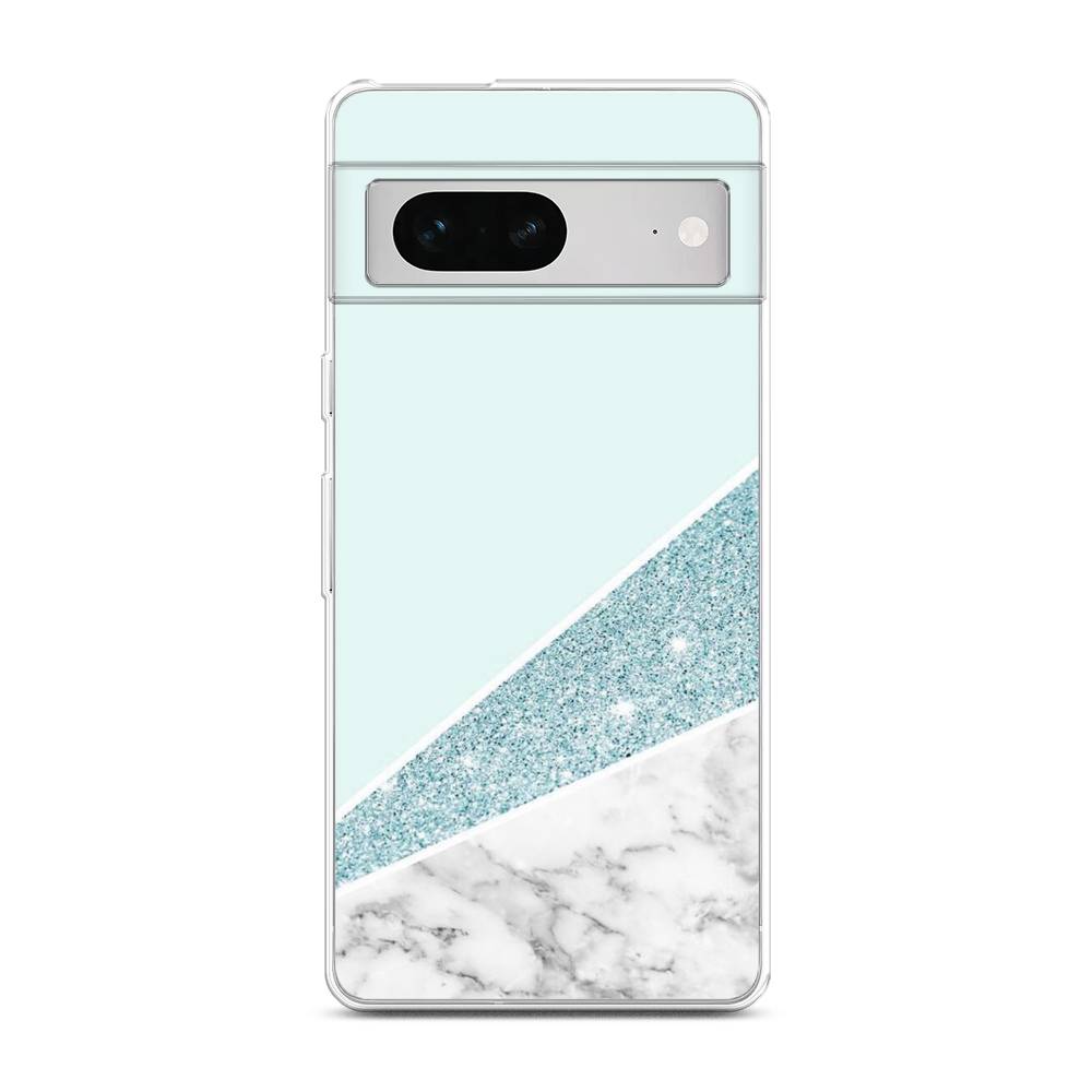 

Чехол Awog на Google Pixel 7 "Мрамор с голубыми блестками", Разноцветный