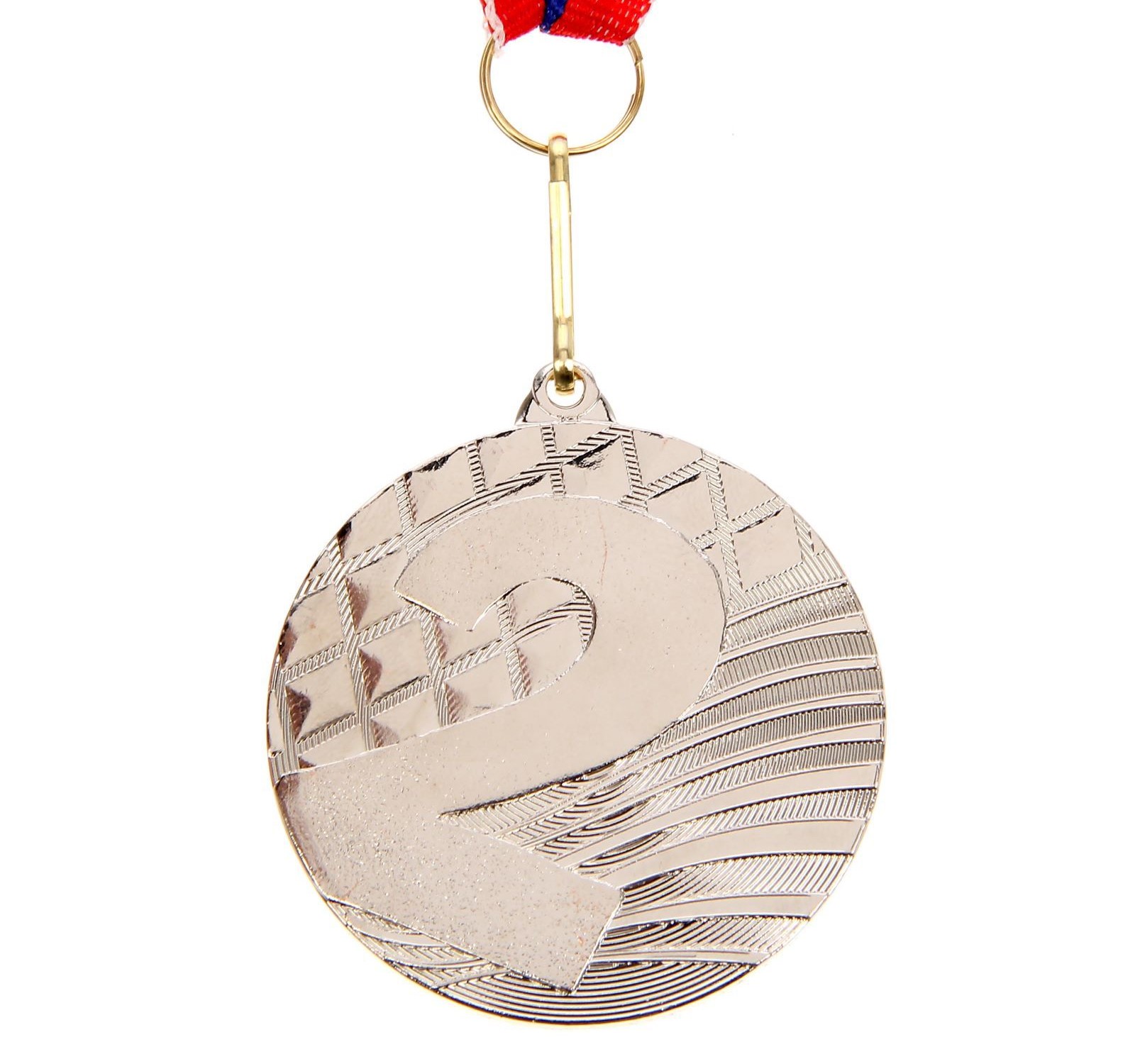 Медаль призовая Командор, 2 место, серебро, диаметр 5 см