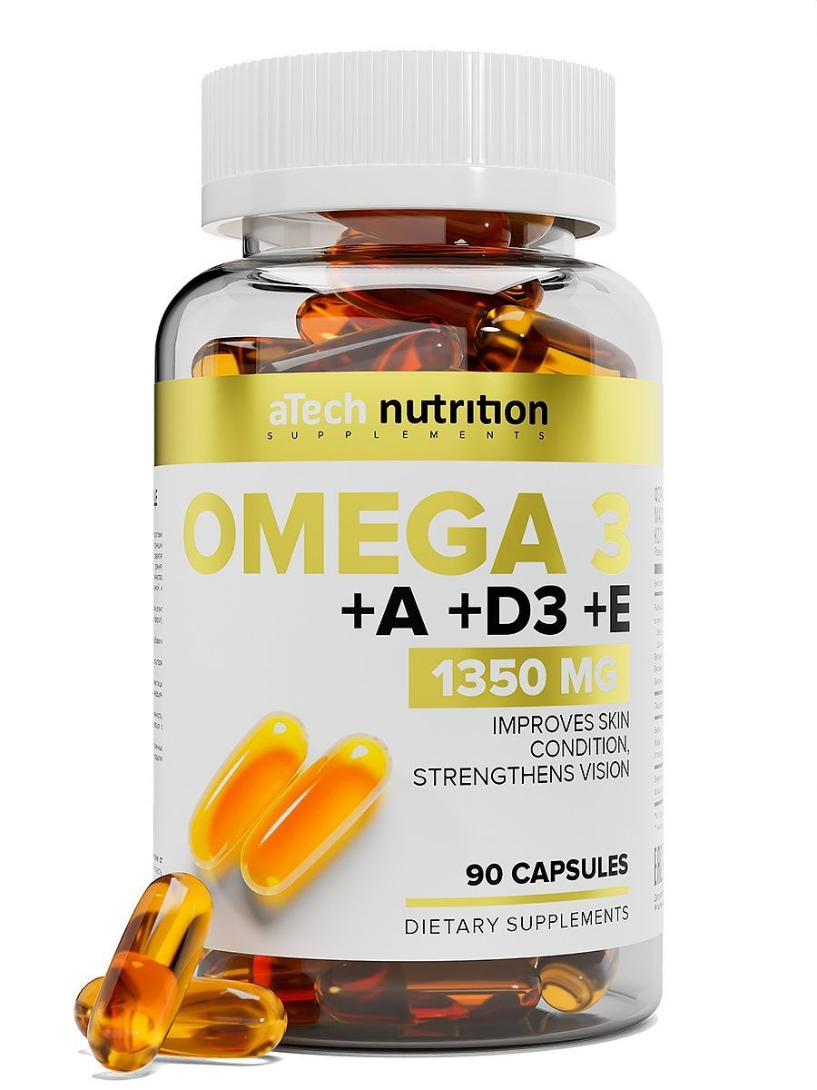 фото Omega 3 (35%)+а+д3+е atech nutrition 1350мг капсулы 90 шт.