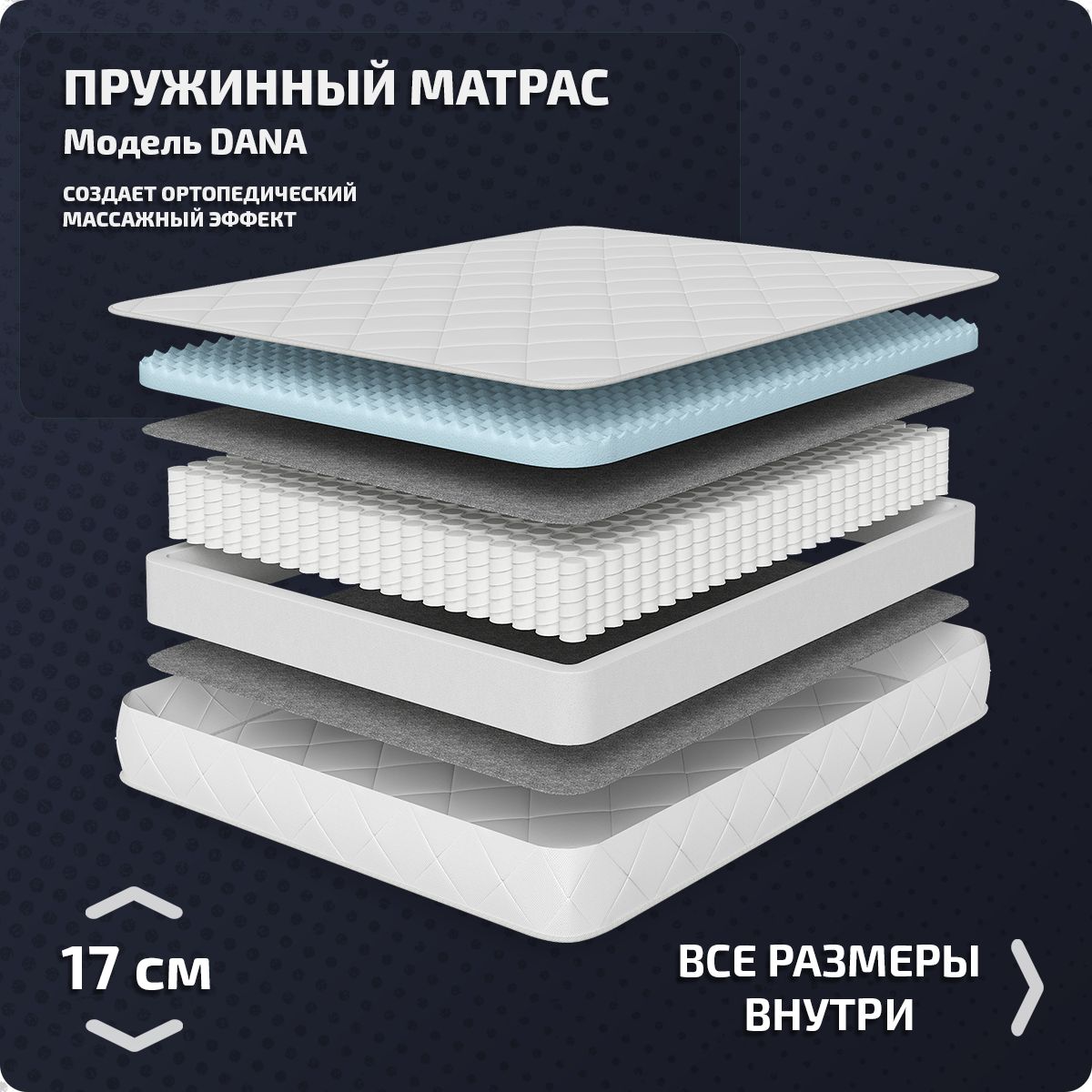 

Матрас Piterson Dana 130x200, Белый, Dana