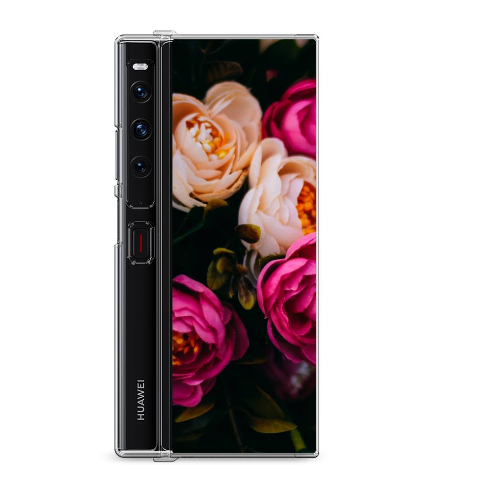 

Силиконовый чехол "Розовые пионы на черном" на Huawei Mate Xs 2 / Хуавеи Мате Xs 2