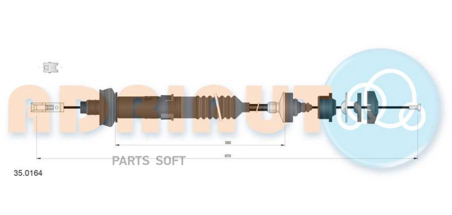 ADRIAUTO AD35.0164_трос сцепления Peugeot 206 98